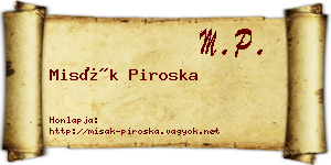 Misák Piroska névjegykártya